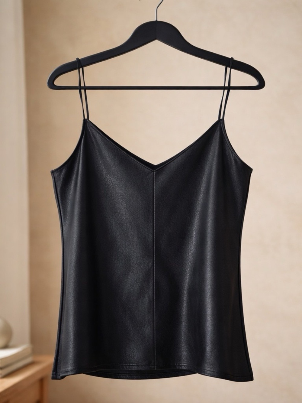 Amanda Uprichard Faux Leather V-Neck Camisole